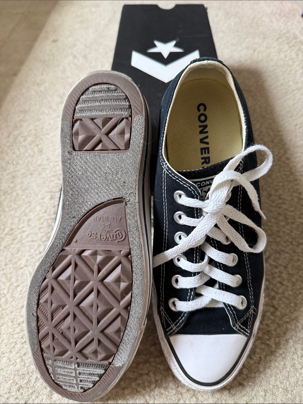 Converse Black and White Low-Top Canvas Sneakers